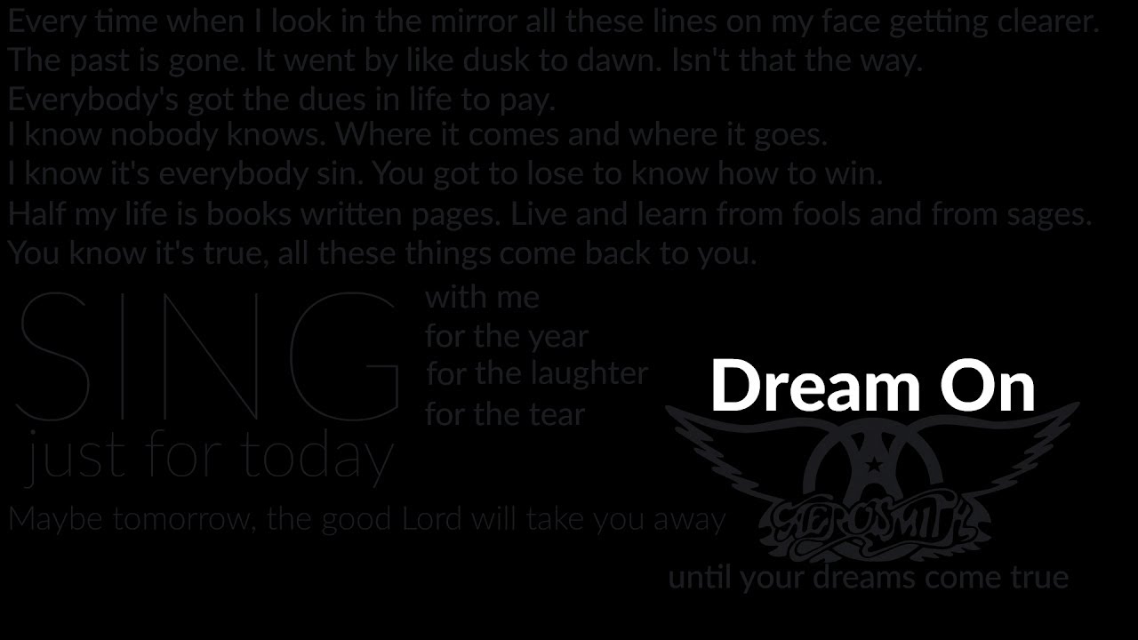 aerosmith dream on lyrics